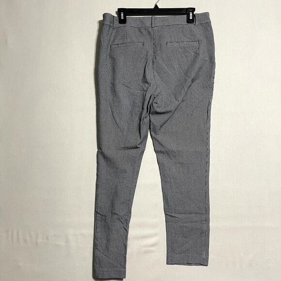 LOFT‎ Houndstooth Slim Ankle Pants Black White Check Trousers - Size 12T - Picture 3 of 11